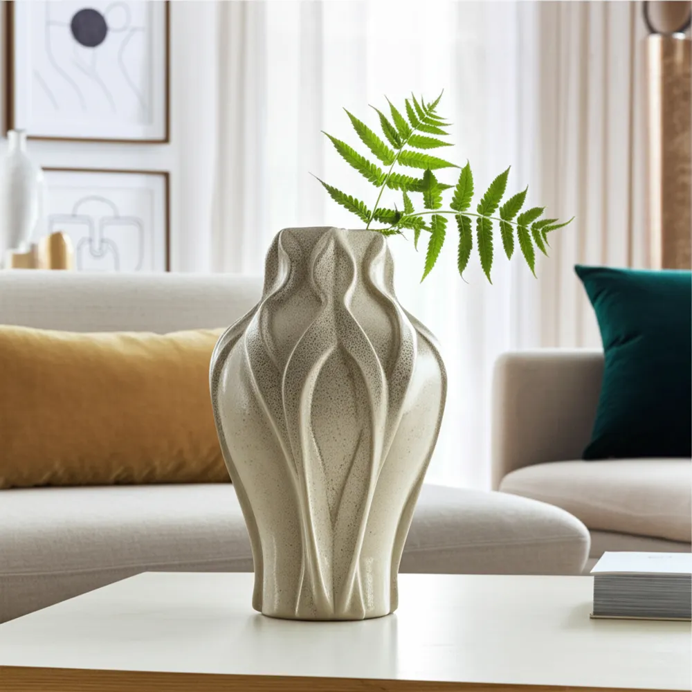 CARLTONOAK IVORY VASE 15 (IN)