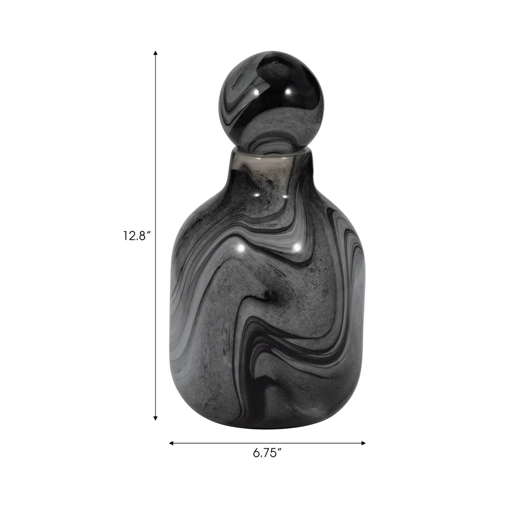 GRIFFINRIDGE GRAY GLASS VASE 13 (IN)