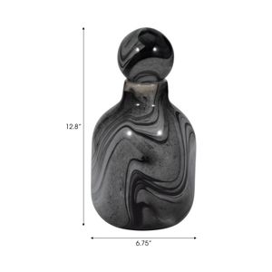 GRIFFINRIDGE GRAY GLASS VASE 13 (IN) 9