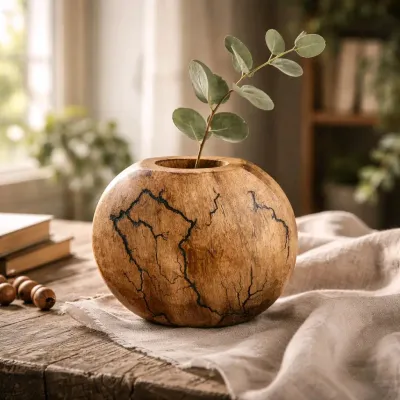 Crackle Bubble Vase 5.75x5in