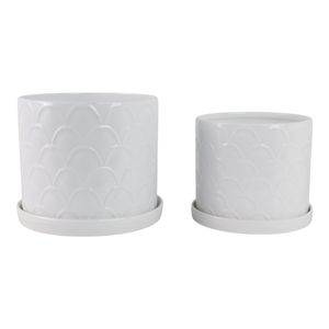 CABOT SET OF 2 WHITE PLANTER 11 (IN) 5