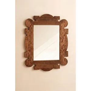 Ornate-Shaped Reclaimed Wood Framed Mirror 3