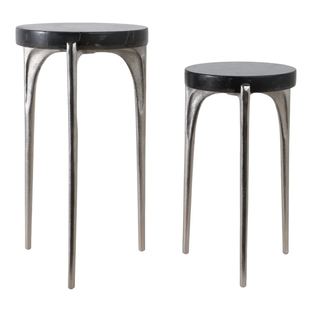 HAXTONSHAW SET OF 2 SILVER TABLE 24 (IN)