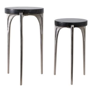 HAXTONSHAW SET OF 2 SILVER TABLE 24 (IN) 5