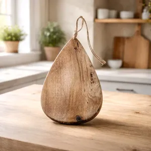 Dark Wood Tear Drop Chopping Board 16x10x1in 2