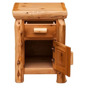 Cedar Log Enclosed Nightstand - Weathered 5