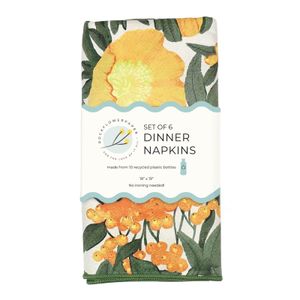 Icelandic Poppies Gold Eco Dinner Napkins (Set of 6) 4