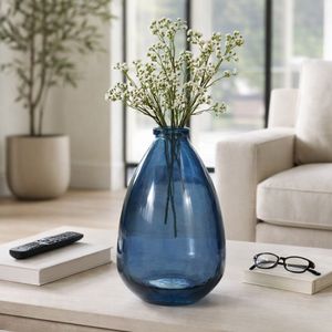 SUTTONWORTH BLUE GLASS VASE 15 (IN) 11