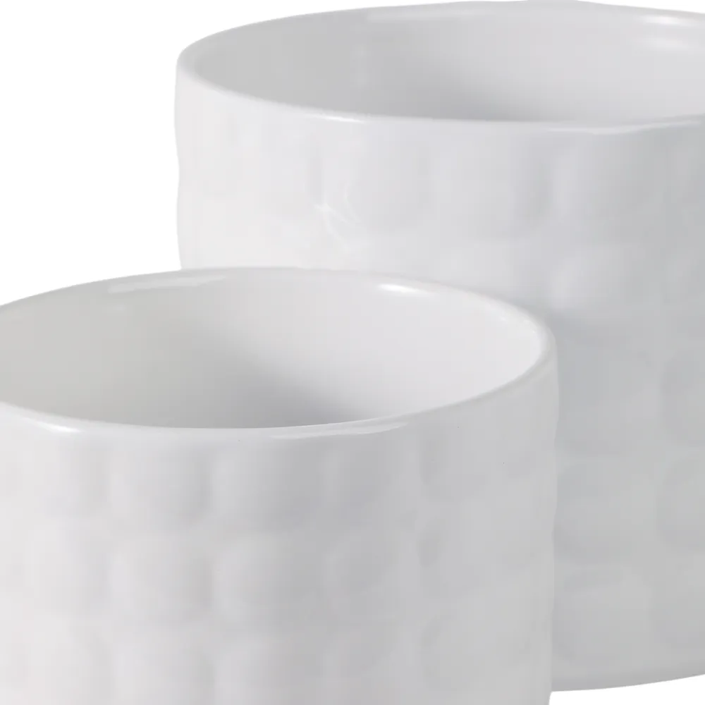 NICOLEMOOR SET OF 2 WHITE PLANTER 7 (IN)