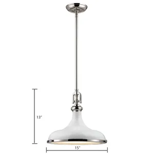Rutherford 15'' Wide 1-Light Pendant - Gloss White 2
