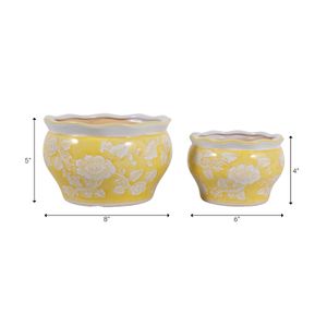 HENLEYDALE SET OF 2 YELLOW PLANTER 5 (IN) 10