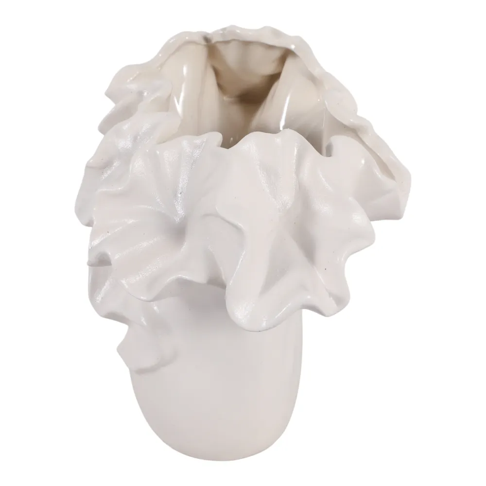 ALDERPORT WHITE VASE 8 (IN)