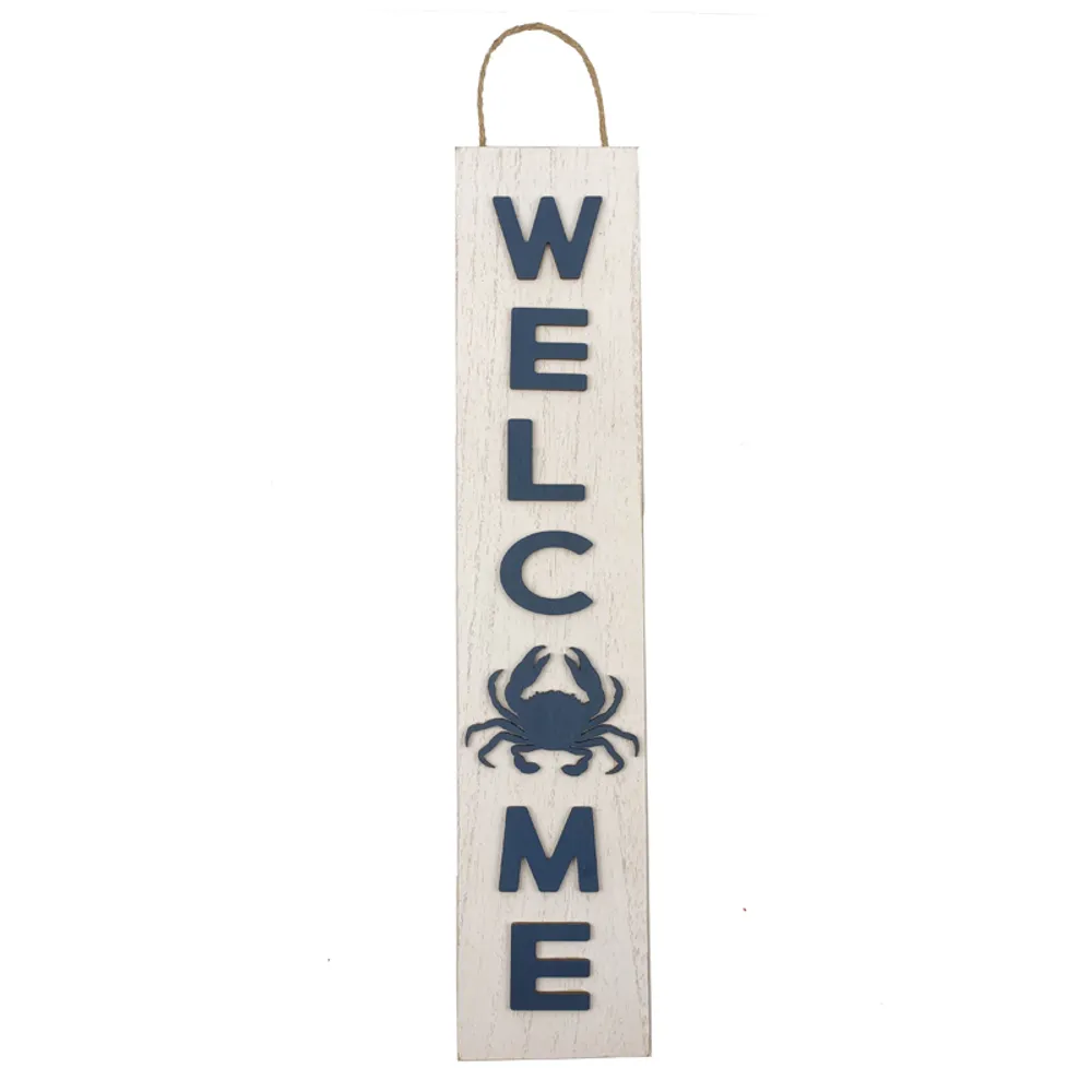 18" WELCOME SIGN WITH BLUE CRAB