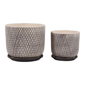 RAFECLIFF SET OF 2 BLACK PLANTER 7 (IN) 1