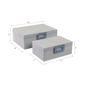HAMMONDRIDGE SET OF 2 WHITE BOXES 5 (IN) 9