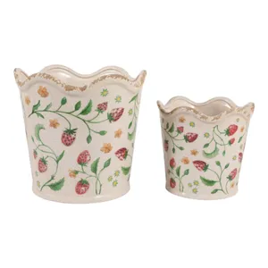 REEDHOLM SET OF 2 RED PLANTER 8 (IN) 5
