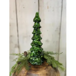 Large Green Enamel Layered Tree 11x3.9in 1