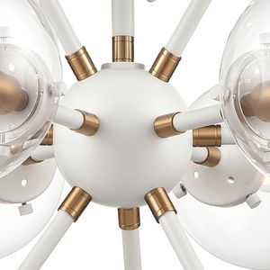 Boudreaux 25'' Wide 12-Light Chandelier - Matte White with Satin Brass 3