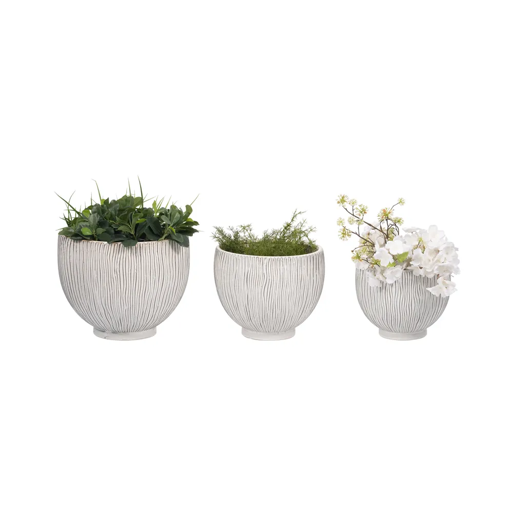 CUTTERWELL SET OF 3 WHITE PLANTER 11 (IN)