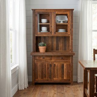 Barnwood 48-inch Buffet & Hutch - Antique Oak Top