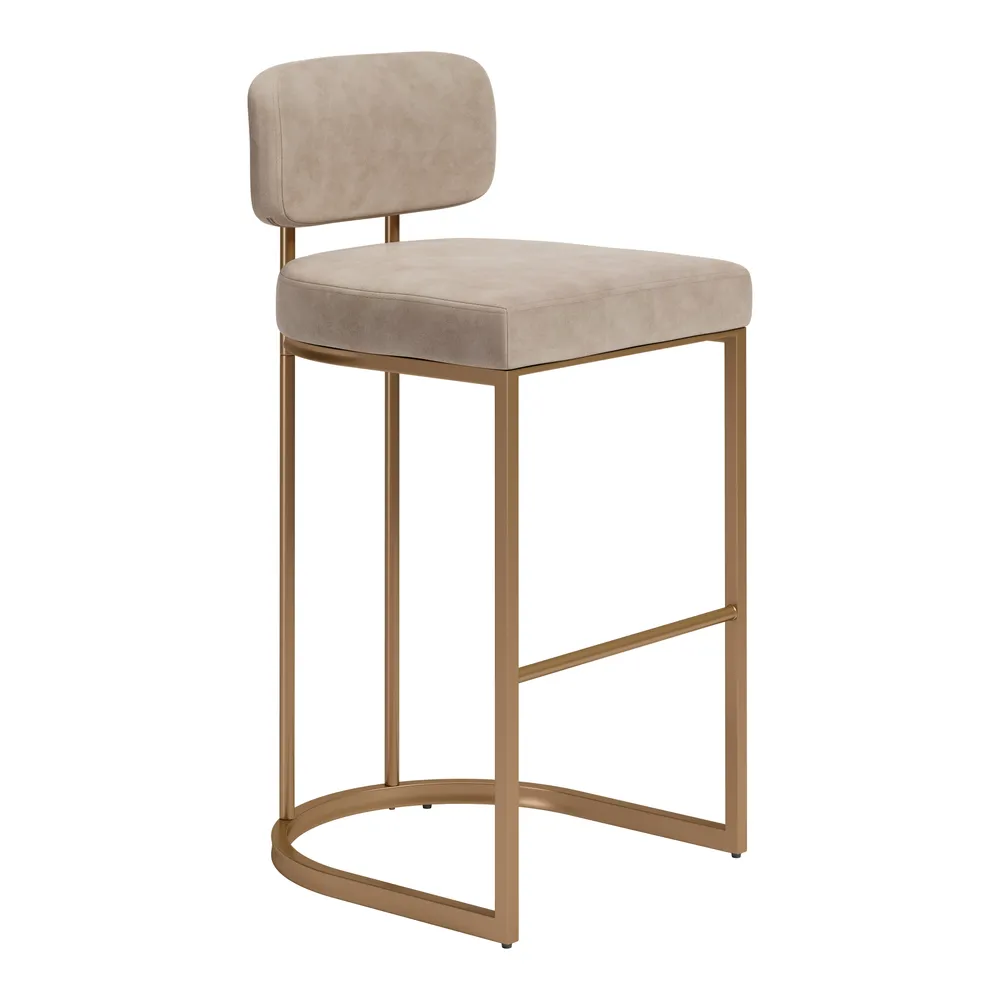 Velar Barstool Beige & Bronze