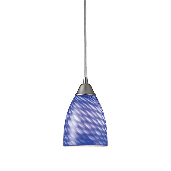 Arco Baleno 5'' Wide 1-Light Mini Pendant - Satin Nickel with Sapphire Glass