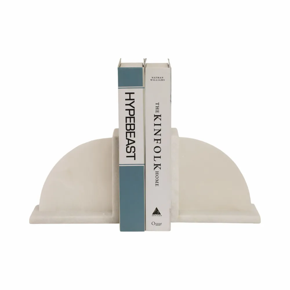 JULIANWIND SET OF 2 WHITE BOOKENDS 6 (IN)