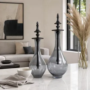 RUBYLAND SET OF 2 GRAY JARS 18 (IN) 10