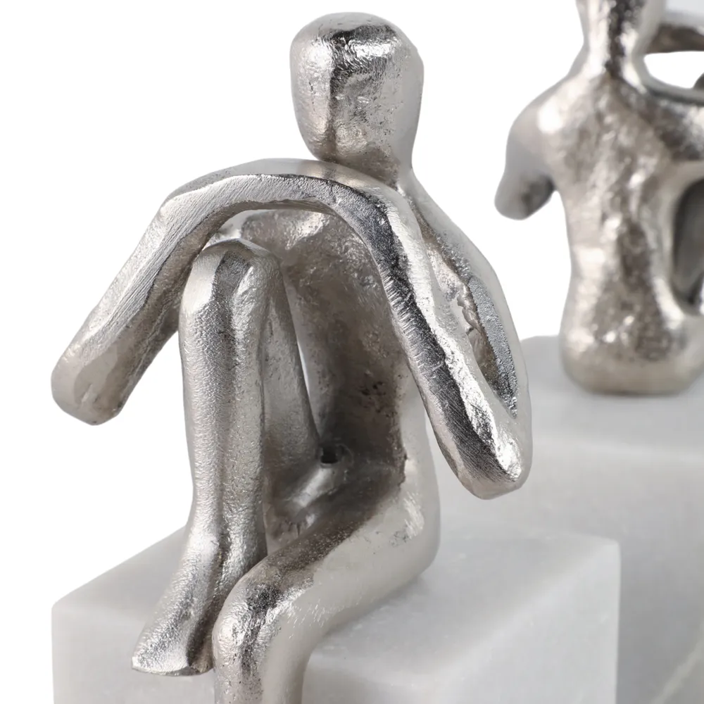 HARPERSHAW SET OF 2 SILVER BOOKENDS 8 (IN)
