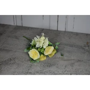 Yellow Rose and Hydrangea Bunch Pick 11in 1
