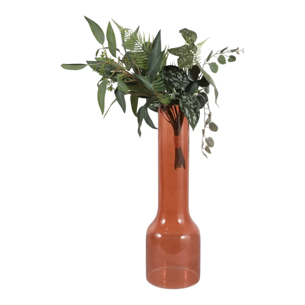 HOLLISBEACH BROWN GLASS VASE 20 (IN)
