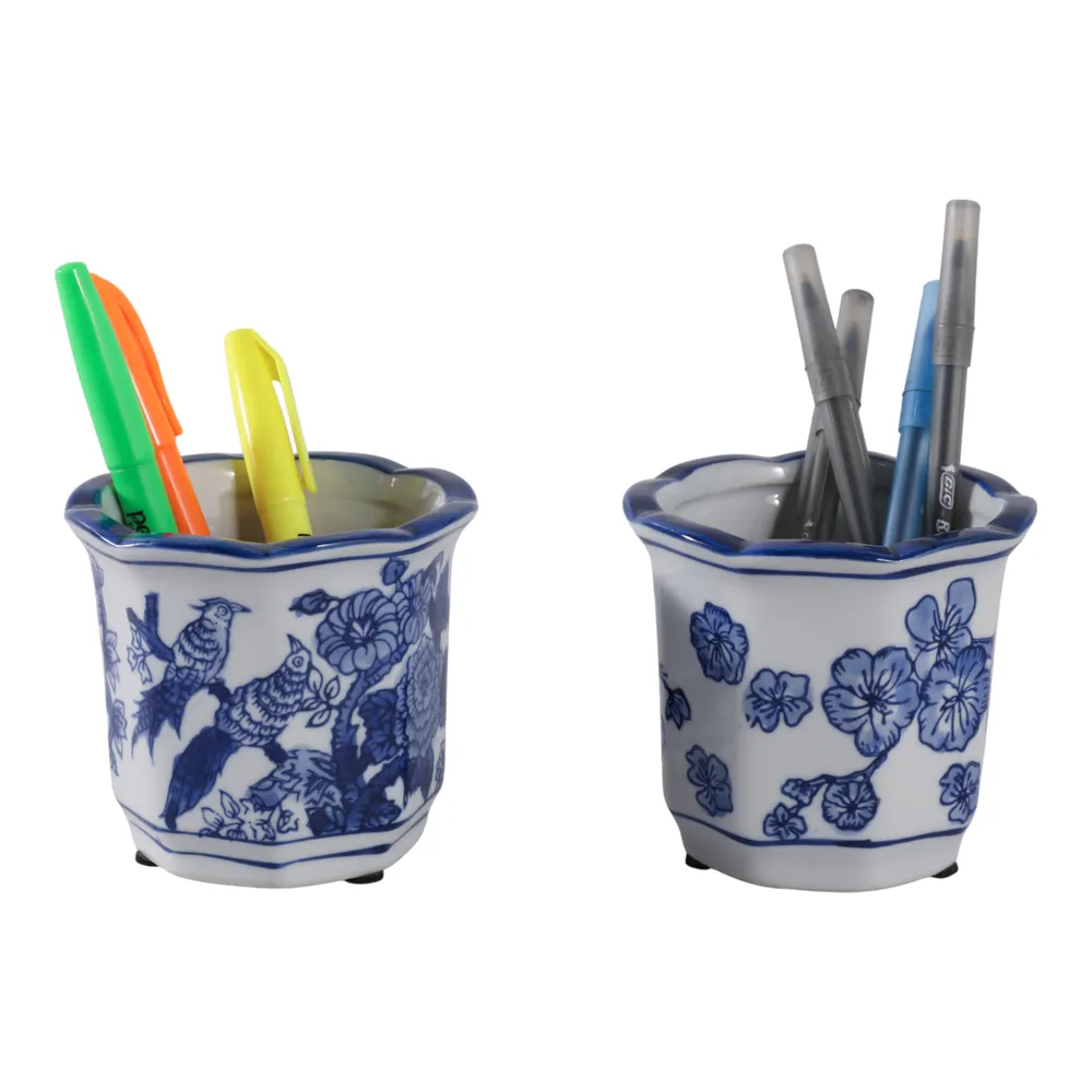 BERGENFIELD SET OF 2 BLUE PENCIL CUP 4 (IN)