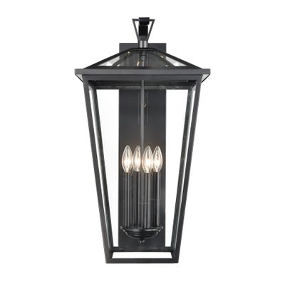 Main Street 28″ High 4-Light Outdoor Sconce - Black