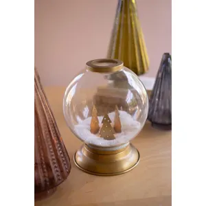 Glass and Metal Globe Candle Holder 2
