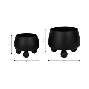 ALBAFIELD SET OF 2 BLACK PLANTER 9 (IN) 7