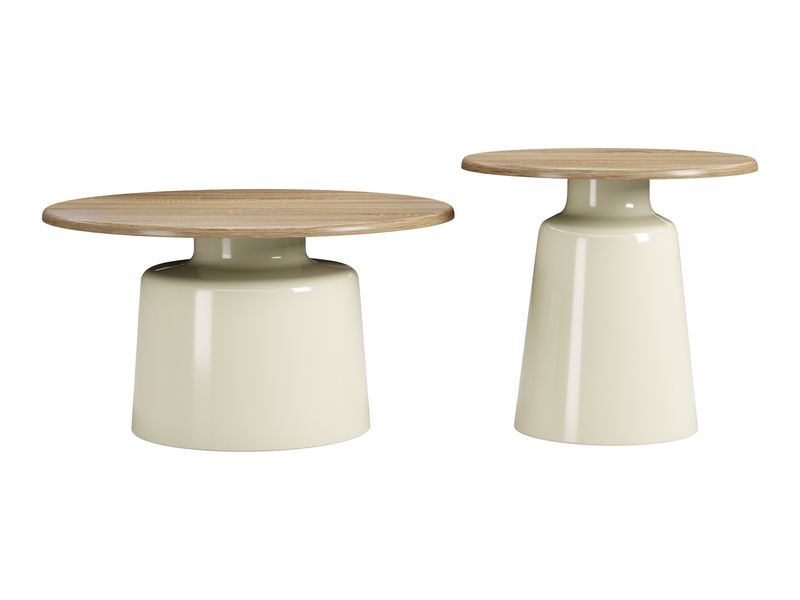 Lireen Coffee Table Set Natural & Ivory 3