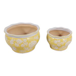 HENLEYDALE SET OF 2 YELLOW PLANTER 5 (IN) 6