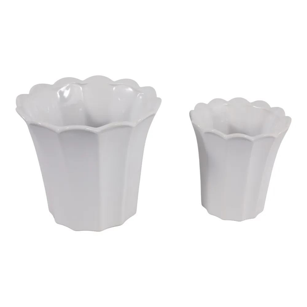 DEANGROVE SET OF 2 WHITE PLANTER 7 (IN)