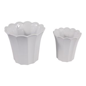 DEANGROVE SET OF 2 WHITE PLANTER 7 (IN) 4