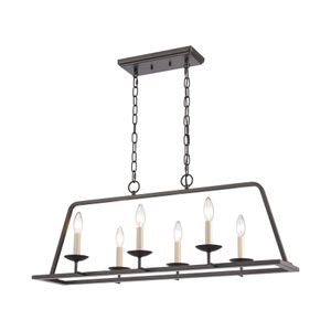 Joanie 34'' Wide 6-Light Linear Chandelier - Old Bronze 7