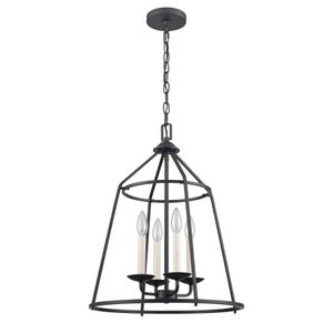 Ellisville 17.25'' Wide 4-Light Chandelier - Matte Black 2