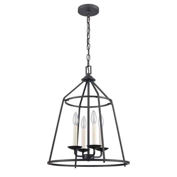 Ellisville 17.25'' Wide 4-Light Chandelier - Matte Black
