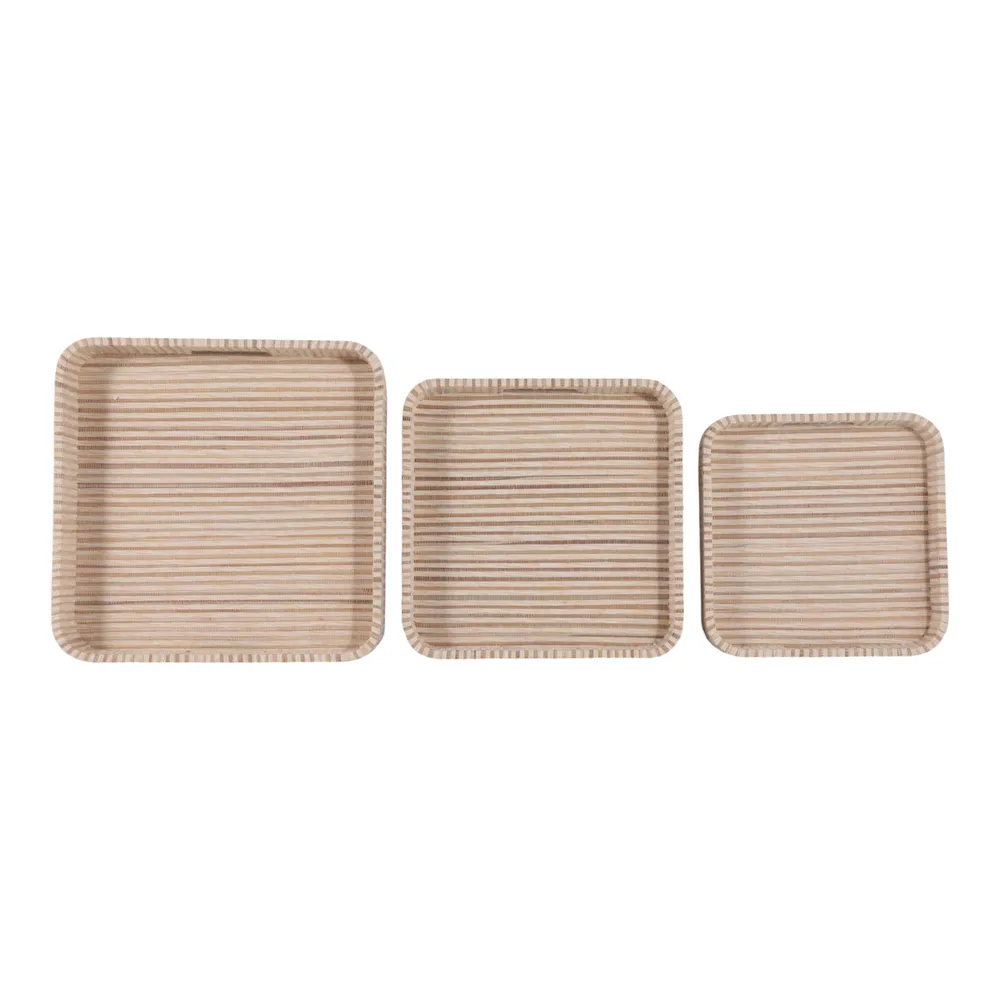 GARTONWELL SET OF 3 BROWN TRAY 3 (IN)