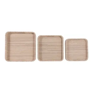 GARTONWELL SET OF 3 BROWN TRAY 3 (IN) 8