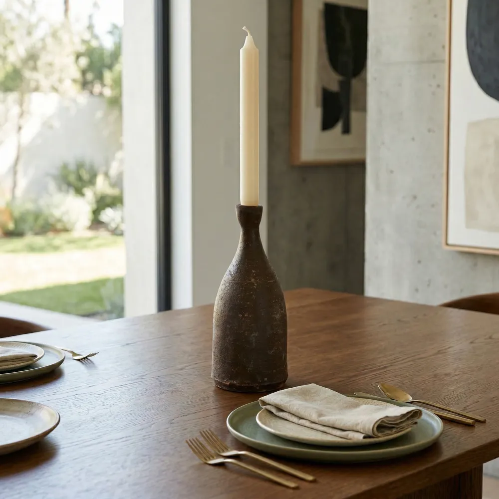 PAXTONCLIFF BROWN CANDLE HOLDER 11 (IN)