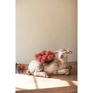Faux Concrete Sheep Planter 1