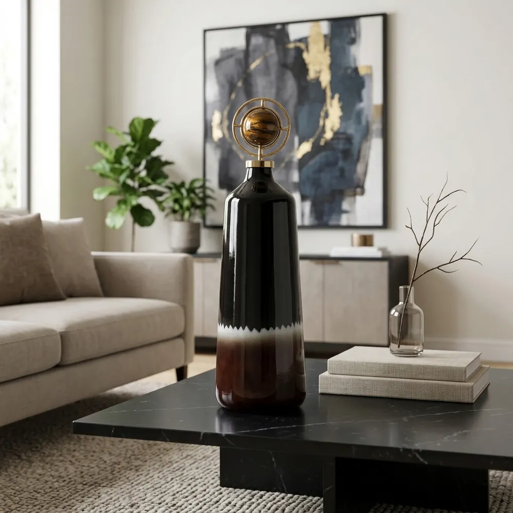 GRAYDONWIND BROWN GLASS VASE 26 (IN)
