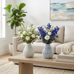 HARKENTON SET OF 2 BLUE VASES 5 (IN) 2