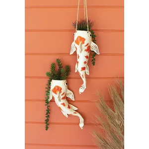 Ceramic Koi Hanging Fish Planter 2