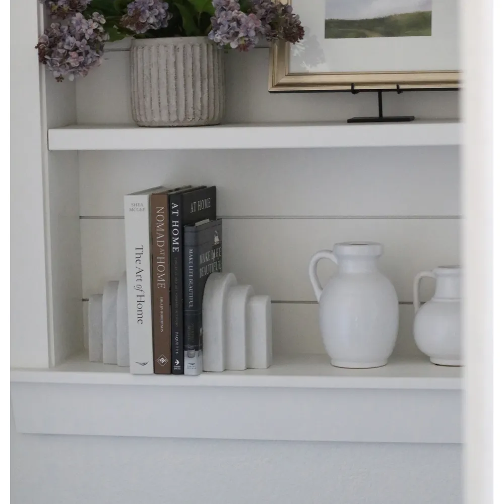 COOPERMOOR SET OF 2 WHITE BOOKENDS 6 (IN)